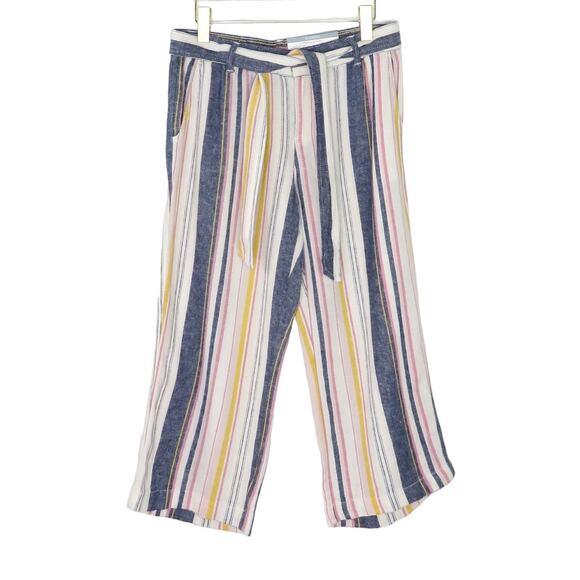 90s Vintage Liz Claiborne Pastel Rainbow Striped Pants Straight Leg Small - Picture 4 of 6